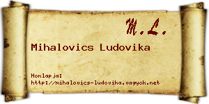 Mihalovics Ludovika névjegykártya